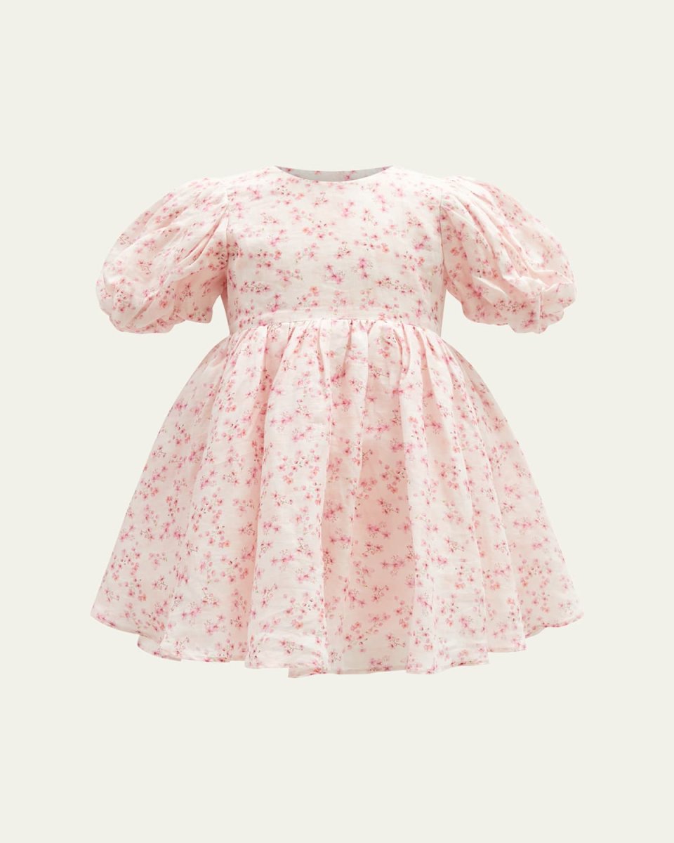 Girl's Juliet Floral-Print Mini Dress, Size 4-